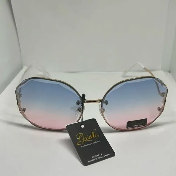 Giselle Round Metal Ocean Lens Sunglasses - Picture 3 of 3